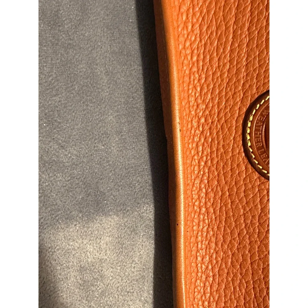 Dooney & Bourke All Weather Leather Crossbody Bag Orange Pebbled Duck Fob Vtg.